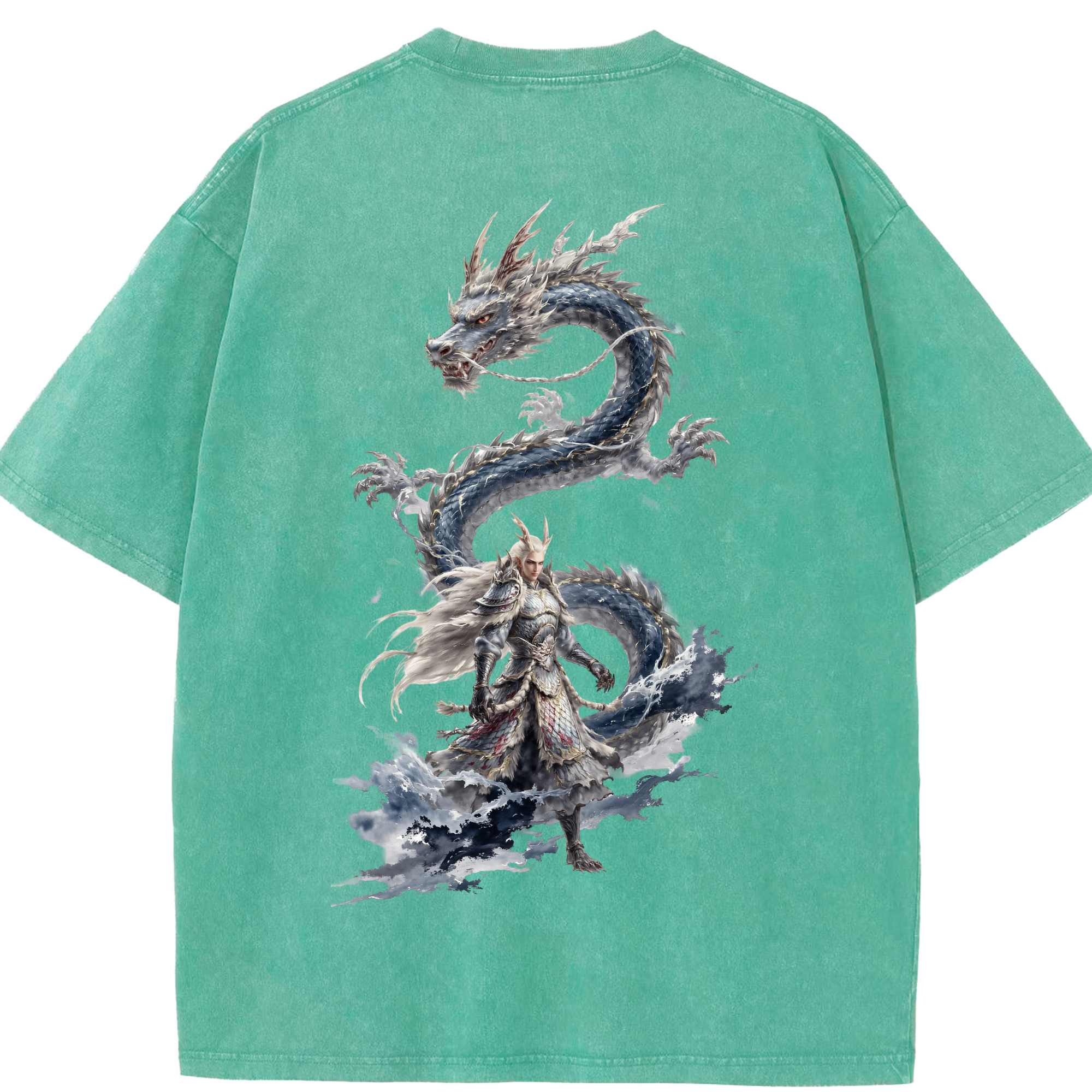 （画像用） Ne Zha 2 ナタ 魔童の大暴れ 綿100% ヴィンテージ風 半袖Tシャツ（背面プリント）